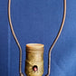 Vintage French Baccarat Style Table Lamp Milk Glass Opaline Ornate Bronze Ormolu Mount Base Harp Finial Art Glass