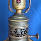 Vintage French Baccarat Style Table Lamp Milk Glass Opaline Ornate Bronze Ormolu Mount Base Harp Finial Art Glass