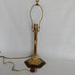 Vintage Neoclassical Style Brass Copper Candlestick Table Lamp with Harp Finial