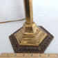 Vintage Neoclassical Style Brass Copper Candlestick Table Lamp with Harp Finial