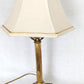 Vintage Neoclassical Style Brass Copper Candlestick Table Lamp with Harp Finial
