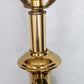 Vintage Hollywood Regency Style Solid Brass Dark Green Enamel Urn Trophy 3 Way Heavy Table Lamp Harp Finial 30”H