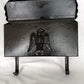 Vintage Wall Mounted Metal Mailbox Scalloped Lid Federal American Eagle Emblem Metal Curved Hooks Retro 12” Wide