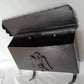 Vintage Wall Mounted Metal Mailbox Scalloped Lid Federal American Eagle Emblem Metal Curved Hooks Retro 12” Wide
