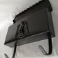 Vintage Wall Mounted Metal Mailbox Scalloped Lid Federal American Eagle Emblem Metal Curved Hooks Retro 12” Wide