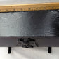 Vintage Wall Mounted Metal Mailbox Scalloped Lid Federal American Eagle Emblem Metal Curved Hooks Retro 12” Wide