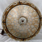Tiffany Style Hanging Pendant Swag Textured Glass Decal Fish Scale Pattern Floral Milk Glass Globe Iron Chain Canopy