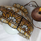 Tiffany Style Hanging Pendant Swag Textured Glass Decal Fish Scale Pattern Floral Milk Glass Globe Iron Chain Canopy