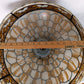 Tiffany Style Hanging Pendant Swag Textured Glass Decal Fish Scale Pattern Floral Milk Glass Globe Iron Chain Canopy