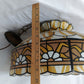 Tiffany Style Hanging Pendant Swag Textured Glass Decal Fish Scale Pattern Floral Milk Glass Globe Iron Chain Canopy