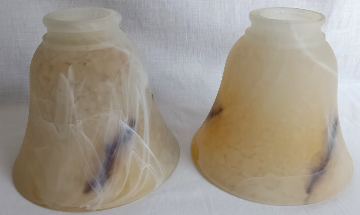 Vintage Faux Alabaster Glass Replacement Shade Ceiling Fan Pendant Light Fixture Bell Shape-NOS
