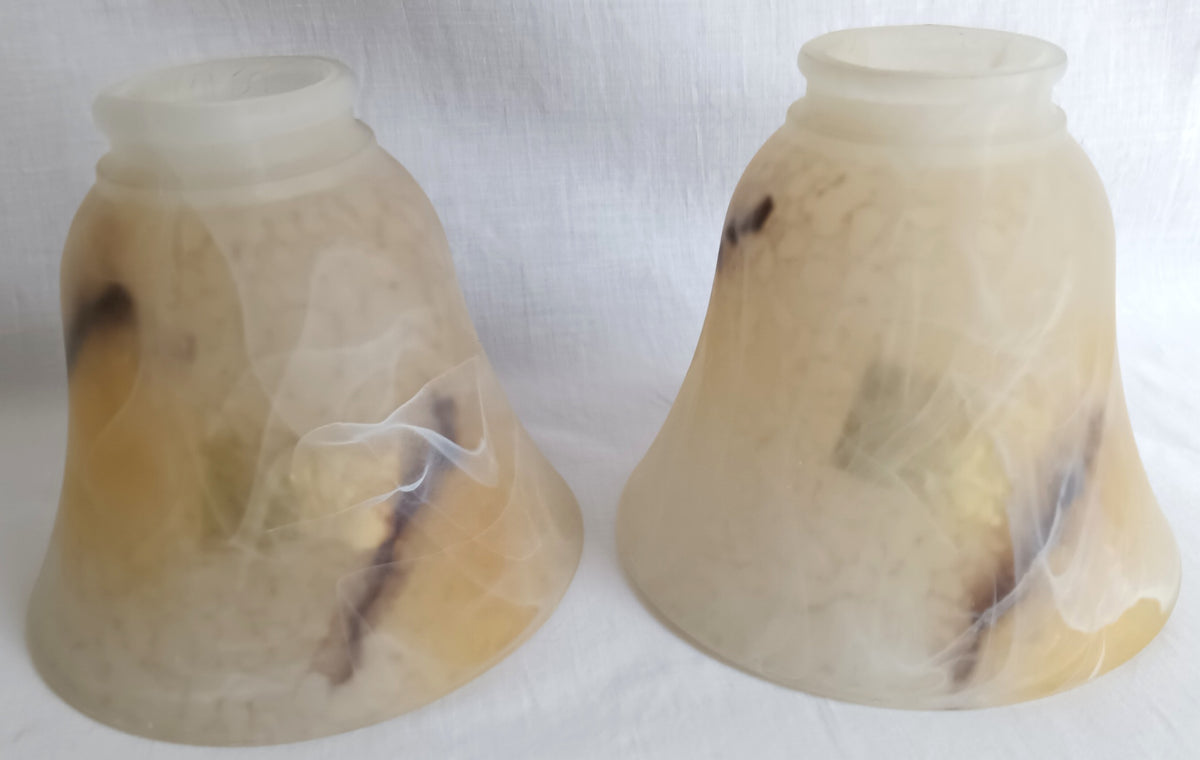 Vintage Faux Alabaster Glass Replacement Shade Ceiling Fan Pendant Light Fixture Bell Shape-NOS