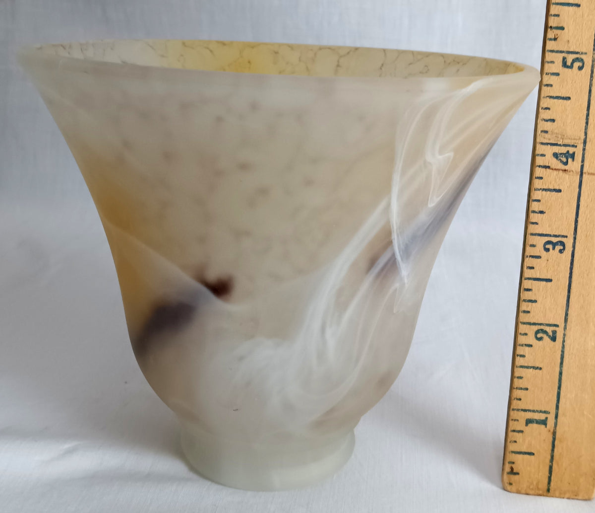 Vintage Faux Alabaster Glass Replacement Shade Ceiling Fan Pendant Light Fixture Bell Shape-NOS