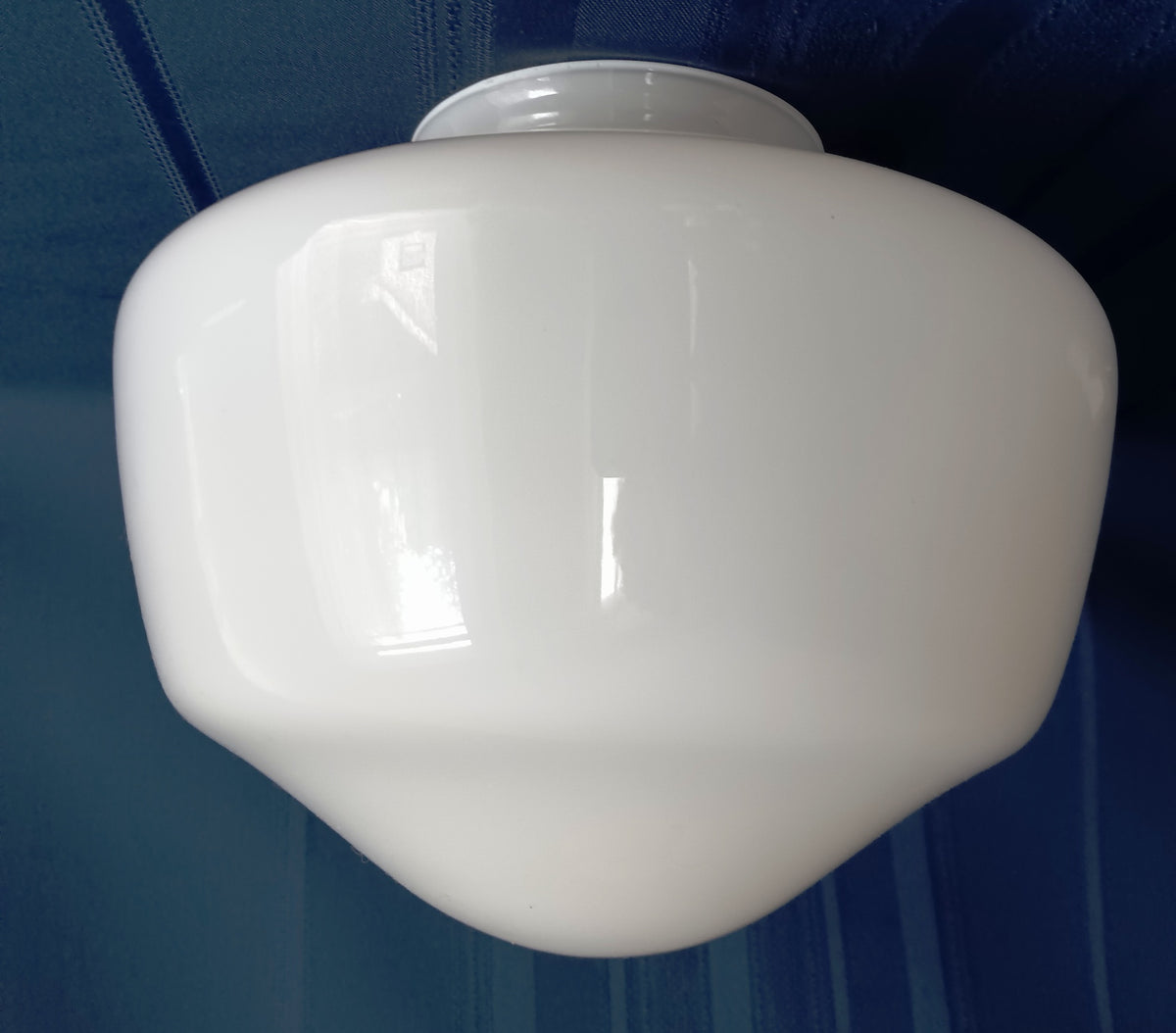 Opal Cased Glass Globe Acorn Shaped Schoolhouse Light Shade Pendant Flush/Semi Mount Replacement Cover Light 4” Fitter-NOS
