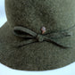 Vintage Doeskin Geo W Bollman Olive Green 100% Wool Women’s Cloche Hat-NOS