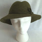 Vintage Doeskin Geo W Bollman Olive Green 100% Wool Women’s Cloche Hat-NOS