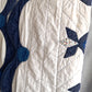 Vintage Hand Stitched Appliqué Cotton Quilt Two Tone Blue Floral Pattern Grandmother’s Dream Style Light Blanket 60 W x 86 L