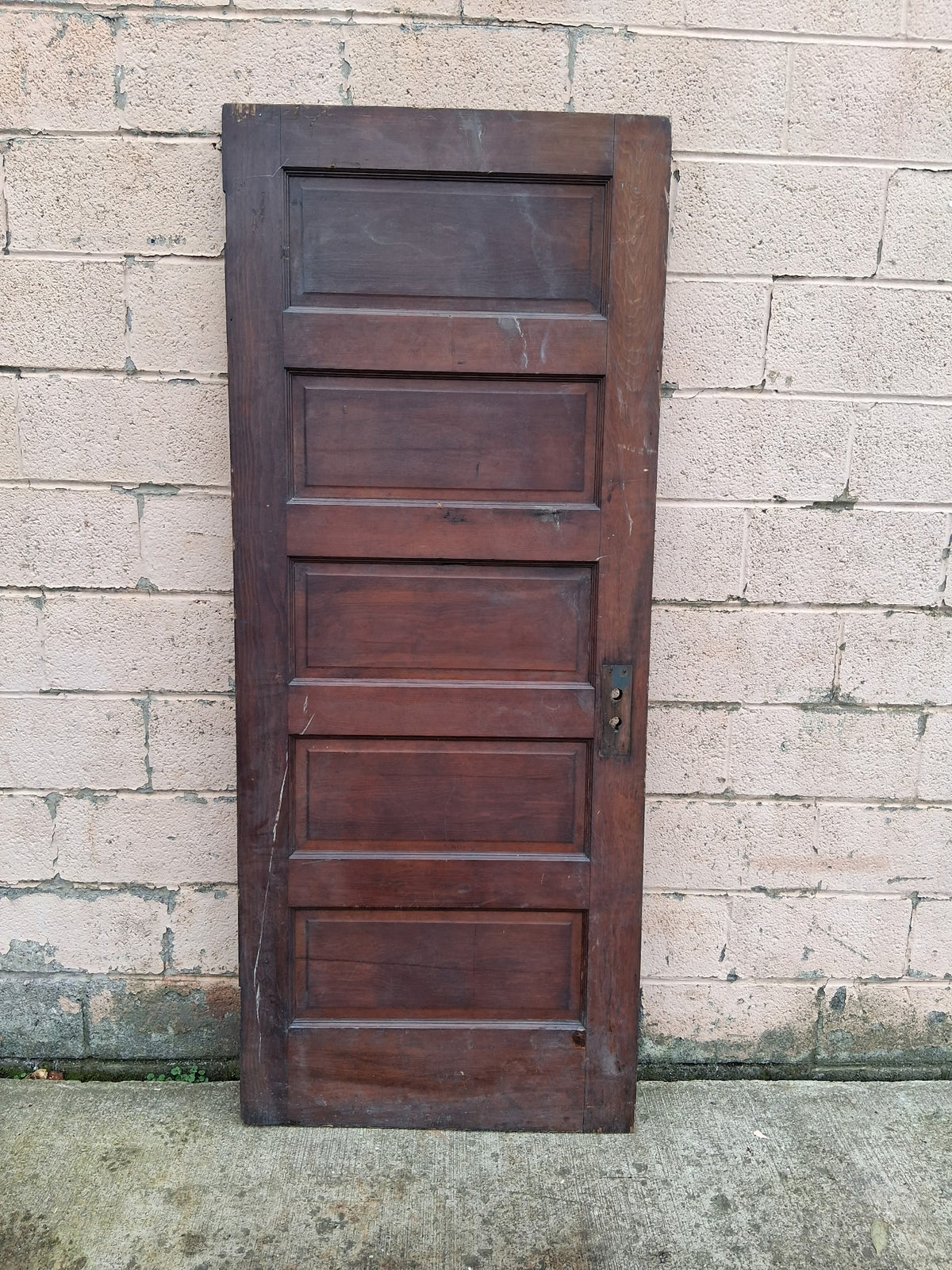Three 31.5"x79.5" Antique Vintage Old Reclaimed Salvaged Interior Wood Wooden Doors 5 Panels