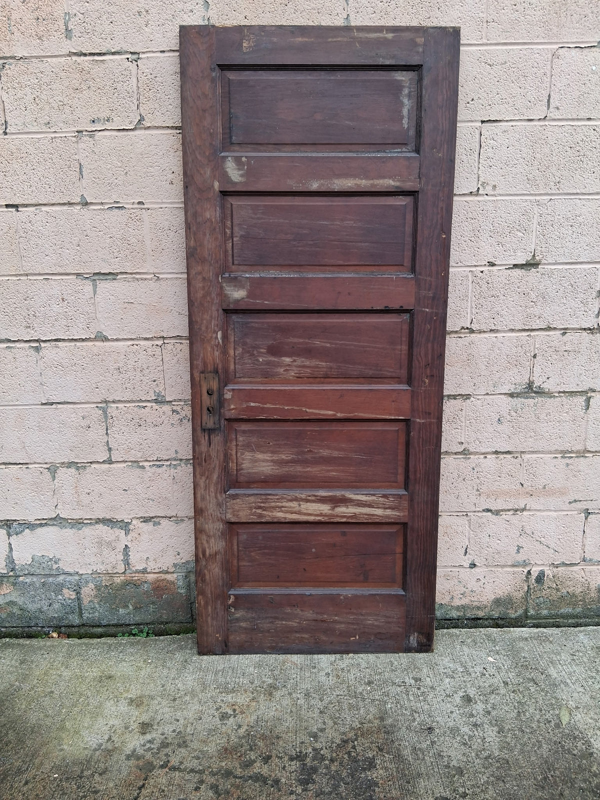 Three 31.5"x79.5" Antique Vintage Old Reclaimed Salvaged Interior Wood Wooden Doors 5 Panels
