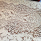 VTG Nottingham Lace Woven Tablecloth Ivory Cotton Black Tie Collection Royal Palace Perma Press Soil Release Extra Long Rectangle 70x144-NIB
