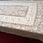 Vintage Nottingham Lace Rectangle Floral White Cotton Tablecloth The Black Tie Collection Wrinkle Free Soil Release-USA-52 x 70 –NOS-NIB