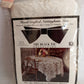 Vintage Nottingham Lace Rectangle Floral White Cotton Tablecloth The Black Tie Collection Wrinkle Free Soil Release-USA-52 x 70 –NOS-NIB