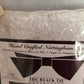 Vintage Nottingham Lace Rectangle Floral White Cotton Tablecloth The Black Tie Collection Wrinkle Free Soil Release-USA-52 x 70 –NOS-NIB