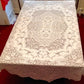 Vintage Nottingham Lace Royal Palace Oval White Cotton Floral Tablecloth The Black Tie Collection Perma Press Soil Release 70 x 90–NOS-NIB