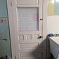 2 available 32"x79.5" Antique Vintage Old Reclaimed Victorian Salvaged SOLID Wood Wooden Entry Door 6 Raised Panels Wavy Glass