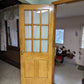 32"x79" Antique Vintage Old Reclaimed Salvaged SOLID Wood Wooden Exterior Entry Door Window Wavy Glass