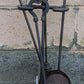 4pc Set Vintage Old Bradley & Hubbard Iron Metal Steel Fireplace Tools Poker Shovel Tongs Stand Holder Set