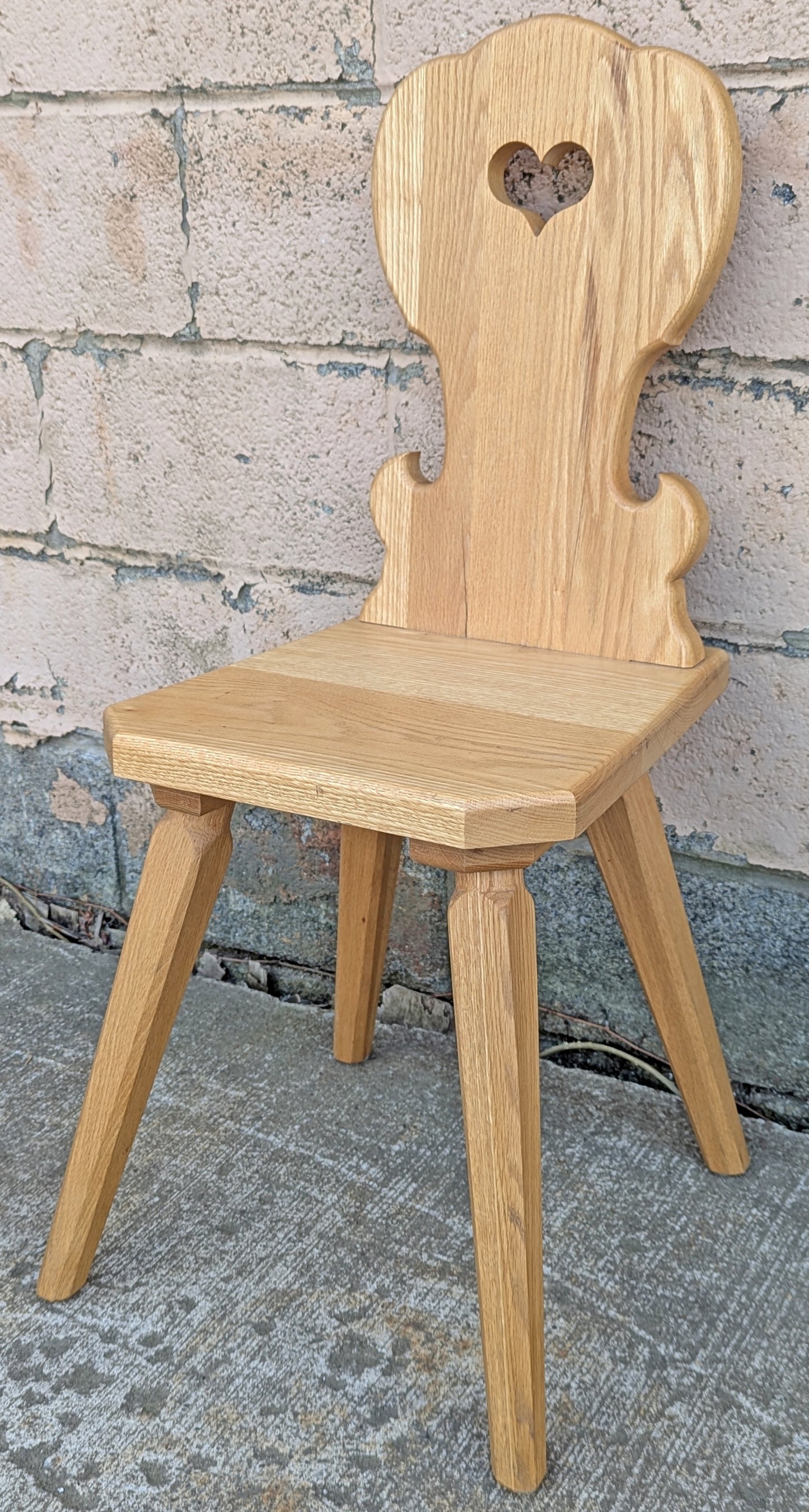 Antique Vintage Old Reclaimed Salvaged Handmade SOLID Oak Wood Wooden Dining Side Accent Chair
