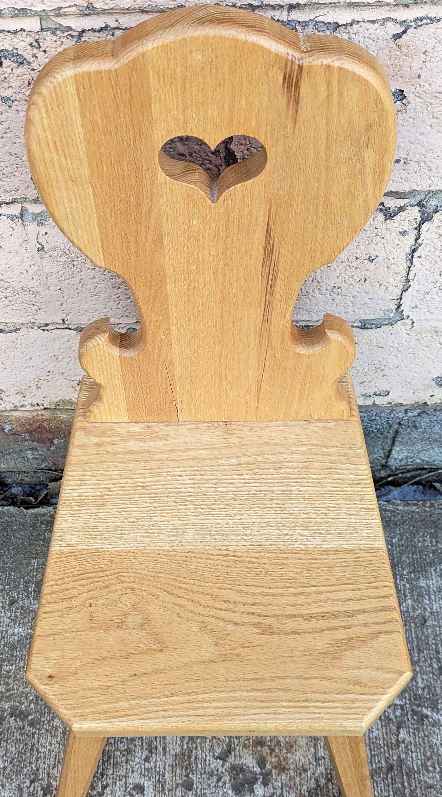 Antique Vintage Old Reclaimed Salvaged Handmade SOLID Oak Wood Wooden Dining Side Accent Chair
