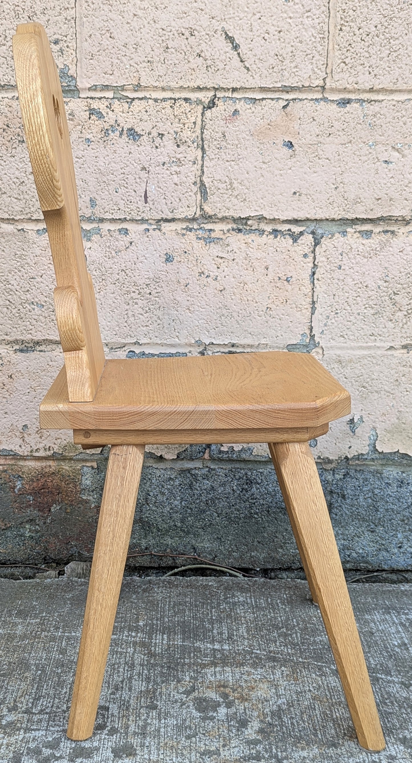 Antique Vintage Old Reclaimed Salvaged Handmade SOLID Oak Wood Wooden Dining Side Accent Chair