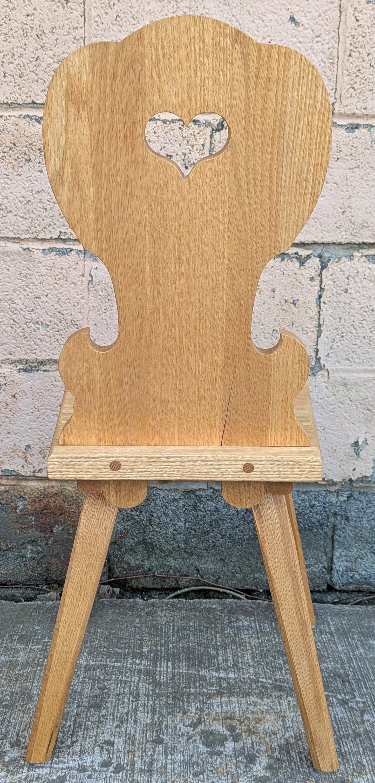 Antique Vintage Old Reclaimed Salvaged Handmade SOLID Oak Wood Wooden Dining Side Accent Chair