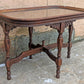 Antique Vintage Old Oval Table SOLID Carved Mahogany Wood Wooden Victorian Side End Accent Foyer Sofa Lamp Stand Glass Top