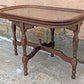 Antique Vintage Old Oval Table SOLID Carved Mahogany Wood Wooden Victorian Side End Accent Foyer Sofa Lamp Stand Glass Top