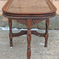 Antique Vintage Old Oval Table SOLID Carved Mahogany Wood Wooden Victorian Side End Accent Foyer Sofa Lamp Stand Glass Top