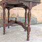 Antique Vintage Old Oval Table SOLID Carved Mahogany Wood Wooden Victorian Side End Accent Foyer Sofa Lamp Stand Glass Top