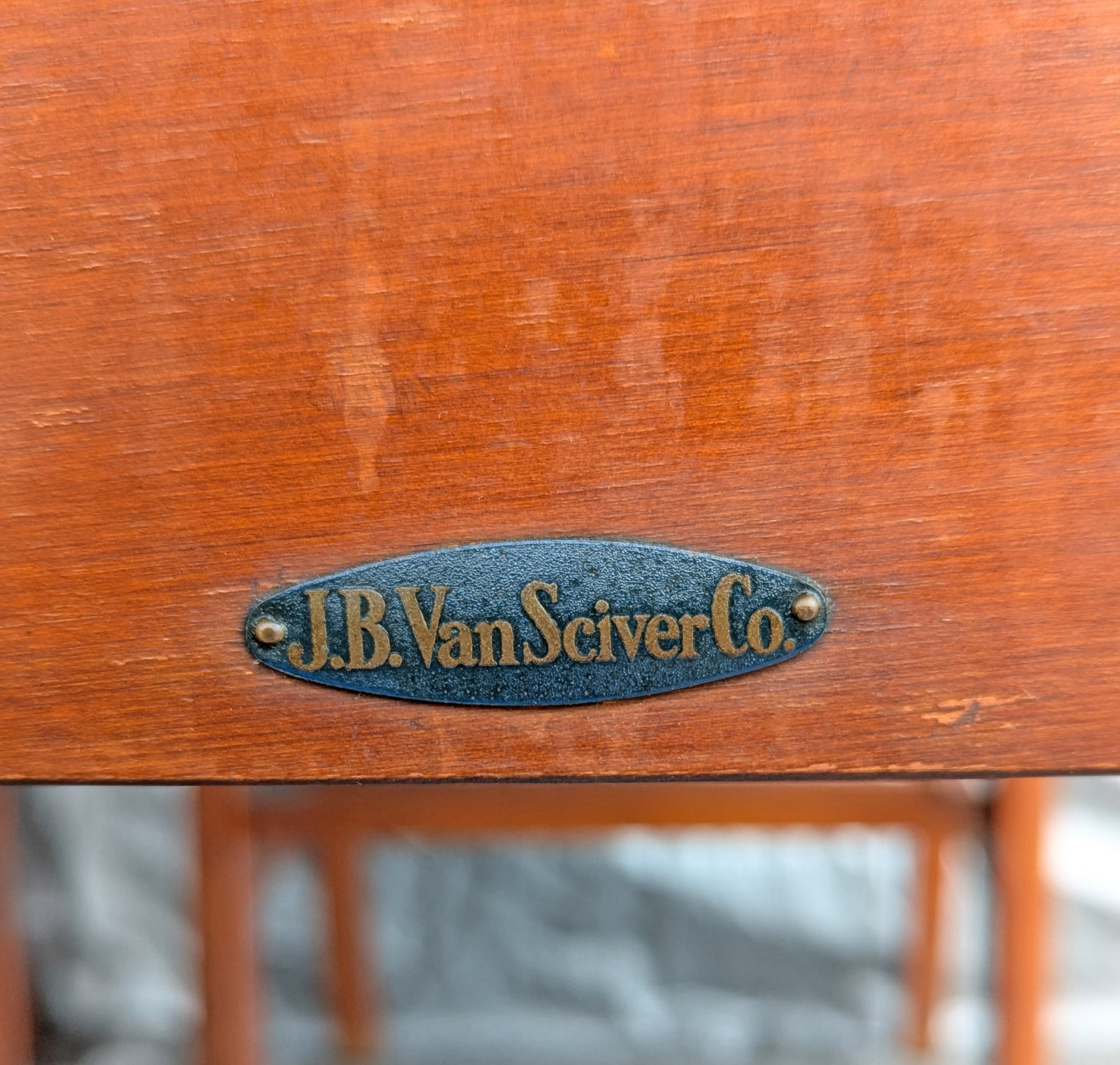 Vintage Antique "J.B. Van Sciver Co." Old Reclaimed Salvaged SOLID Hard Wood Wooden Dining Room Set Chairs Table Leaf