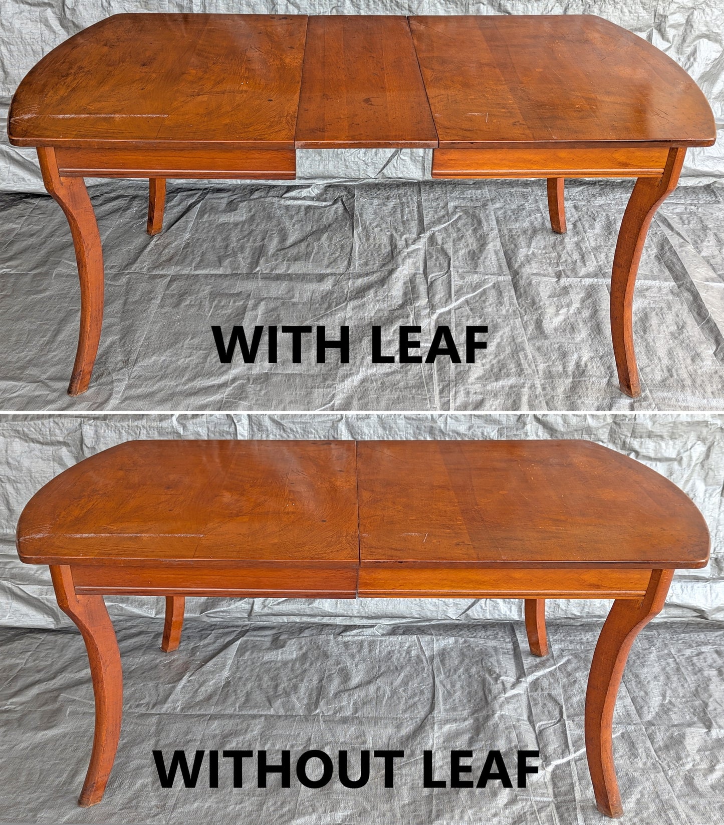 Vintage Antique "J.B. Van Sciver Co." Old Reclaimed Salvaged SOLID Hard Wood Wooden Dining Room Set Chairs Table Leaf