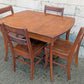 Vintage Antique "J.B. Van Sciver Co." Old Reclaimed Salvaged SOLID Hard Wood Wooden Dining Room Set Chairs Table Leaf