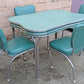 Vintage Antique Old Reclaimed Salvaged Mid-Century Modern Diner "Stoneville Furniture Co." Dining Set Chairs Table