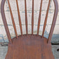 Set of 3 Vintage Antique Reclaimed Salvaged Old Solid Hardwood Wood Wooden Spindle Brace Back Side Windsor Braced Dining Accent Chairs