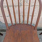 Set of 3 Vintage Antique Reclaimed Salvaged Old Solid Hardwood Wood Wooden Spindle Brace Back Side Windsor Braced Dining Accent Chairs