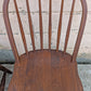 Set of 3 Vintage Antique Reclaimed Salvaged Old Solid Hardwood Wood Wooden Spindle Brace Back Side Windsor Braced Dining Accent Chairs
