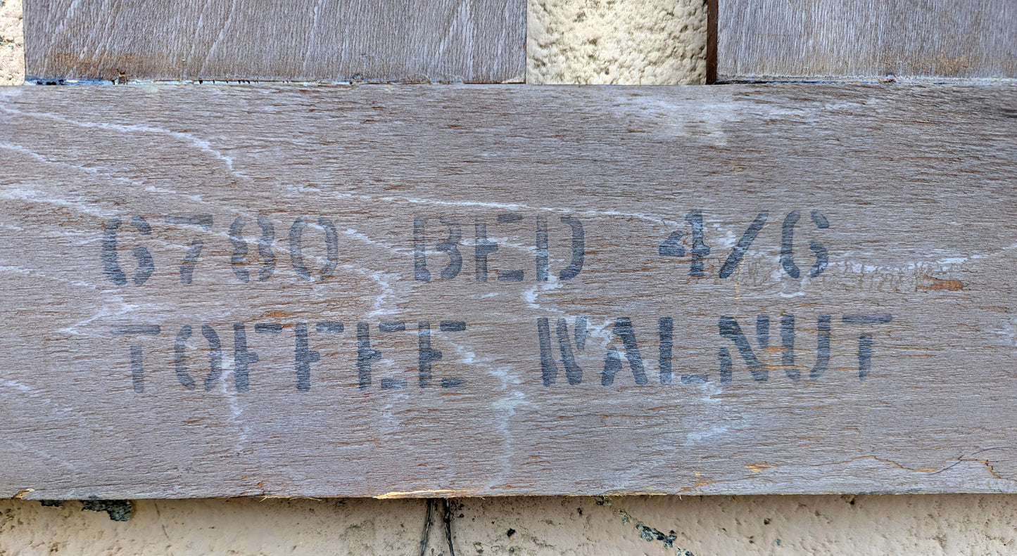 Vintage Antique Old Reclaimed Salvaged SOLID Walnut Hardwood Wood Wooden Queen Size Bed Frame Head Foot Board Headboard