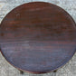 Antique Vintage Old Reclaimed Salvaged Distressed French Empire Style Mahogany Wood Wooden Brass Metal Gueirdon Circular Side Foyer Accent End Hall Table