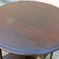 Antique Vintage Old Reclaimed Salvaged Distressed French Empire Style Mahogany Wood Wooden Brass Metal Gueirdon Circular Side Foyer Accent End Hall Table