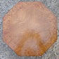 Vintage Antique Old Reclaimed Salvaged Solid Burled Walnut Wood Wooden Octagon Octagonal Pedestal Lamp End Side Accent Table Plant Stand